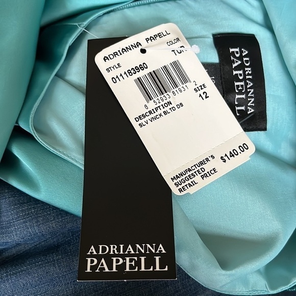 Nwt Adrianna Papell Turquoise Sleeveless Fitted Cocktail Dress 12 - Picture 13 of 14